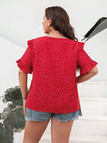 Plus Size Deep Red Resort Blouse