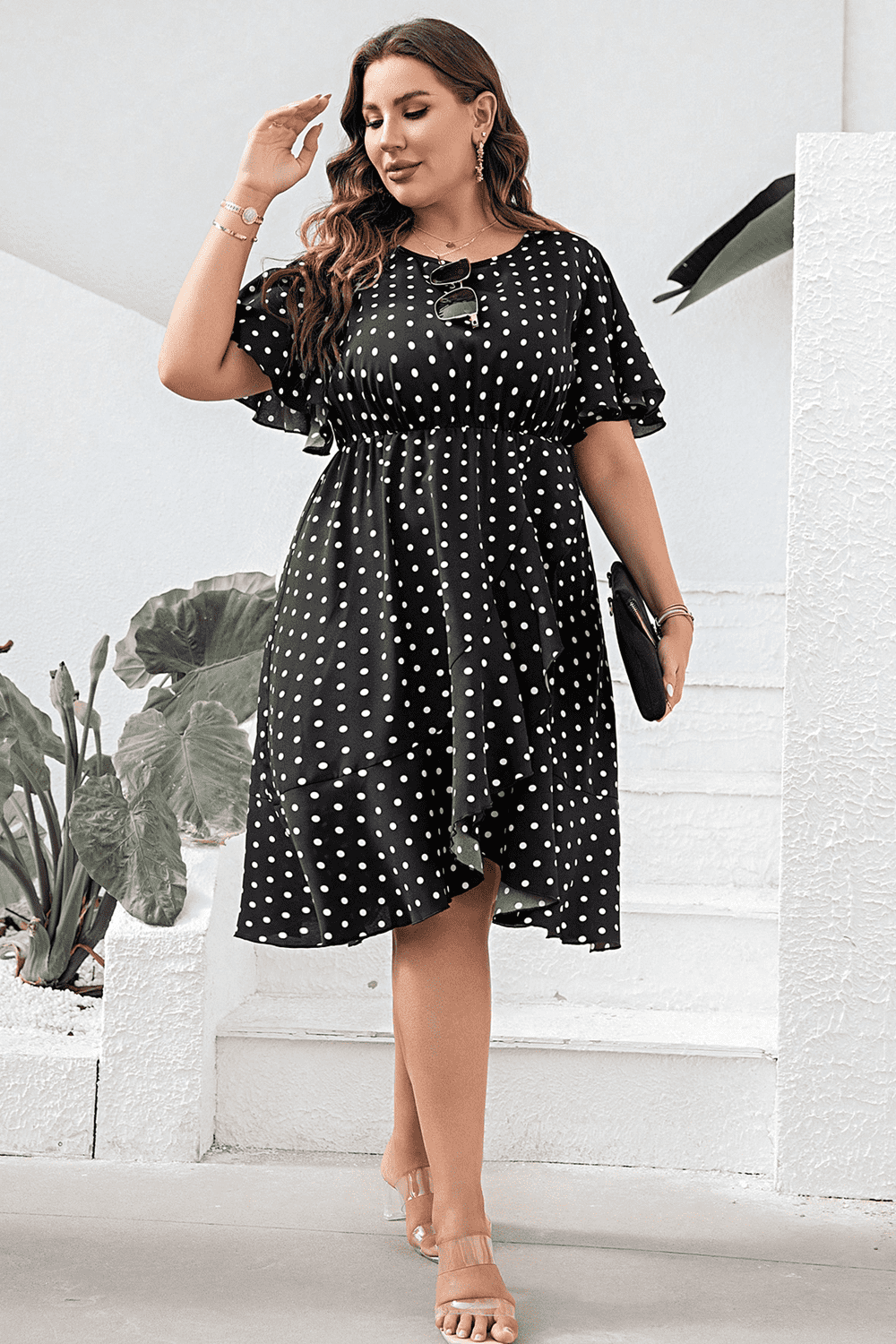 Plus size polka dot hotsell