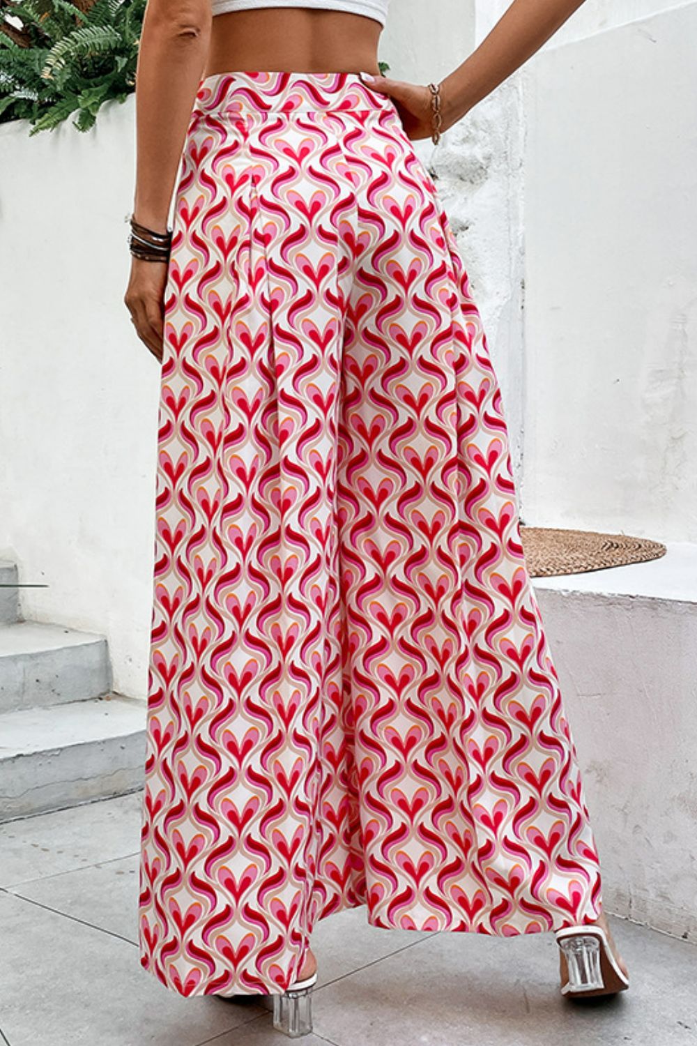 Printed High-Waist Modern Resort Culottes