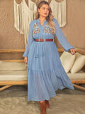 Plus Size Balloon Sleeve Maxi Dress