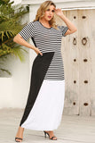 Plus Size Striped Color Long Beach Dress