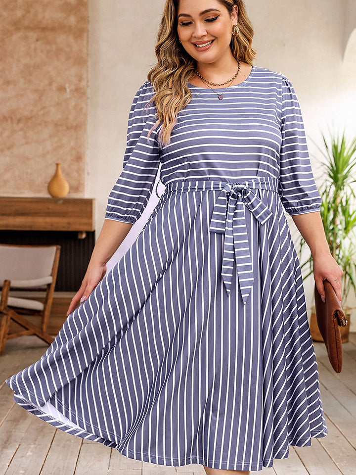 Plus Size Striped Summer Dress