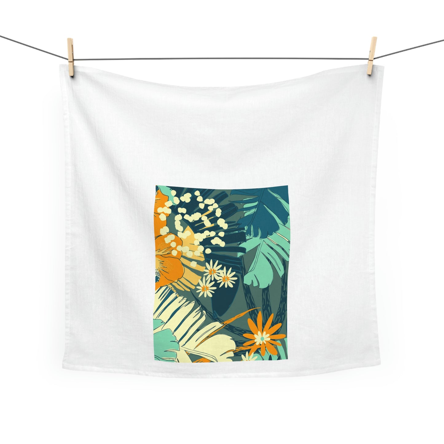 Jungle Blues Collection, 100% Cotton Tropical Designer Tea Towel