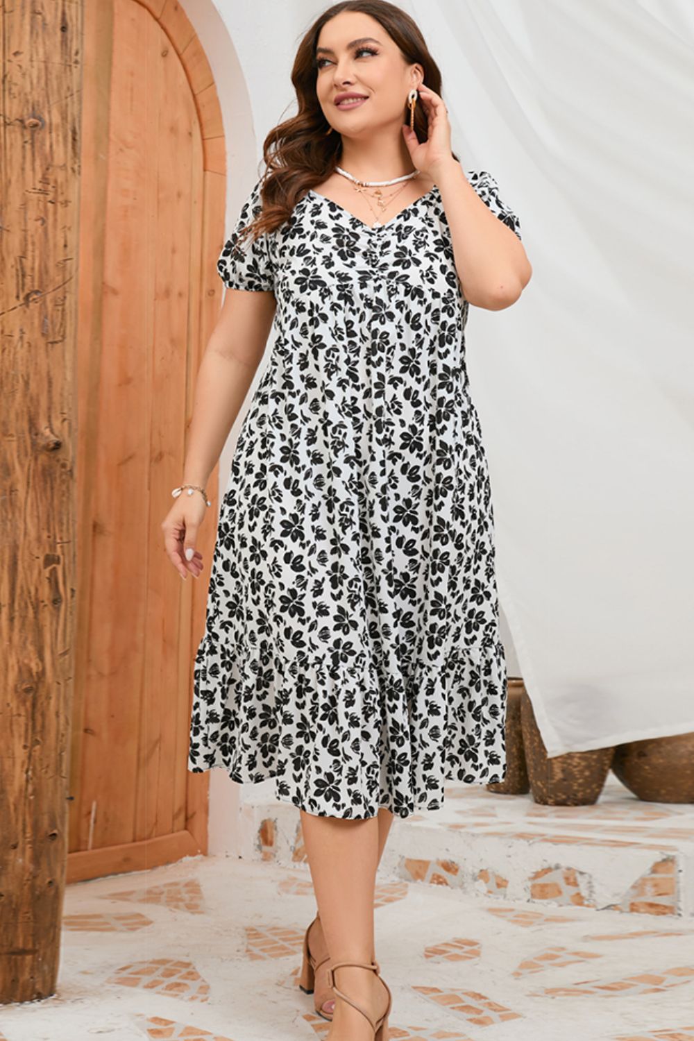 Plus Size Floral Beach Dress