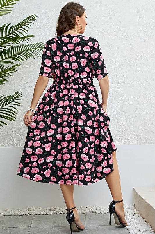 Plus Size Floral Midi Summer Dress