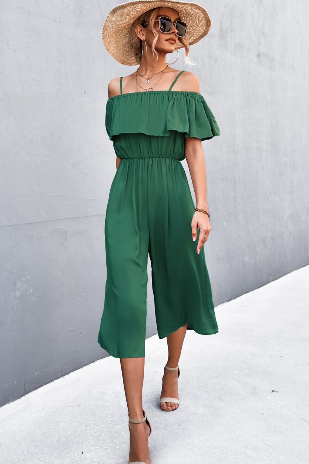 Spaghetti Strap Layered Resort Jumpsuit