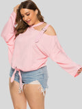 Plus Size One Buckle Shoulder Summer Top