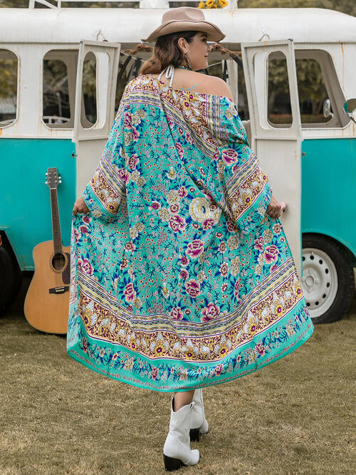 Plus Size Boho Beach Maxi Robe or Swim Cover