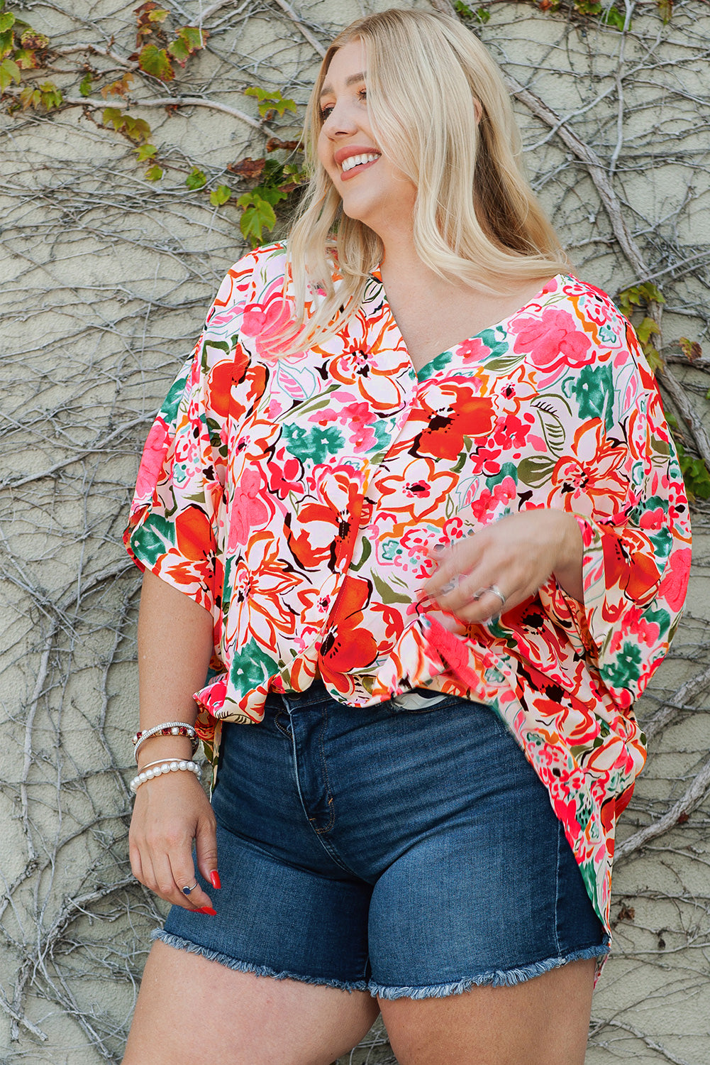 Plus Size Floral Resort Blouse