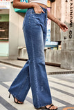 Buttoned Loose Fit Jeans with Pockets