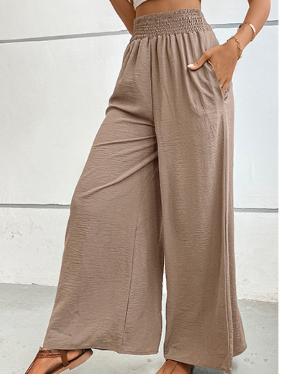 Wide Waistband Relax Fit Long Resort Pants