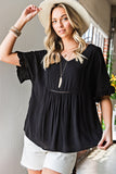 Boho Flounce Sleeve Babydoll Resort Blouse