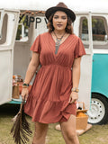 Plus Size Summer V Neck Dress