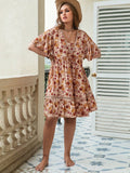 Plus Size Floral Crochet Summer Dress