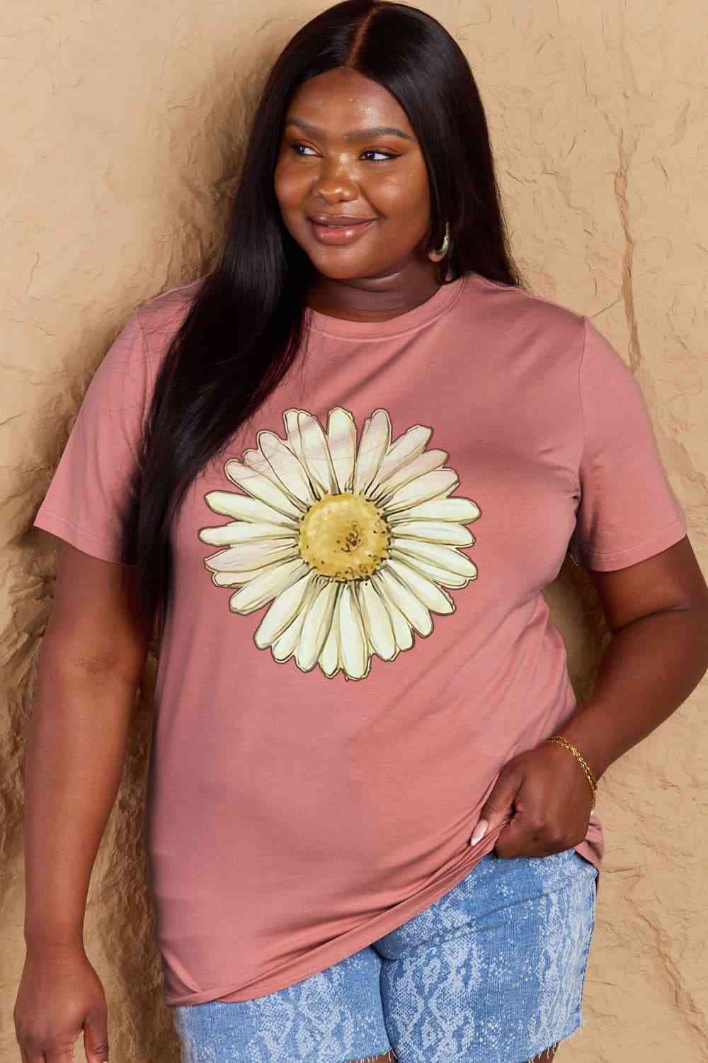 FLOWER Graphic Cotton Tee up to 3XL