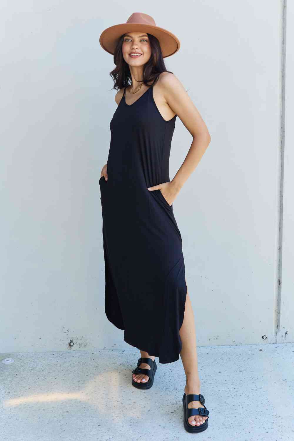 Plus Size Summer Maxi Dress in Black