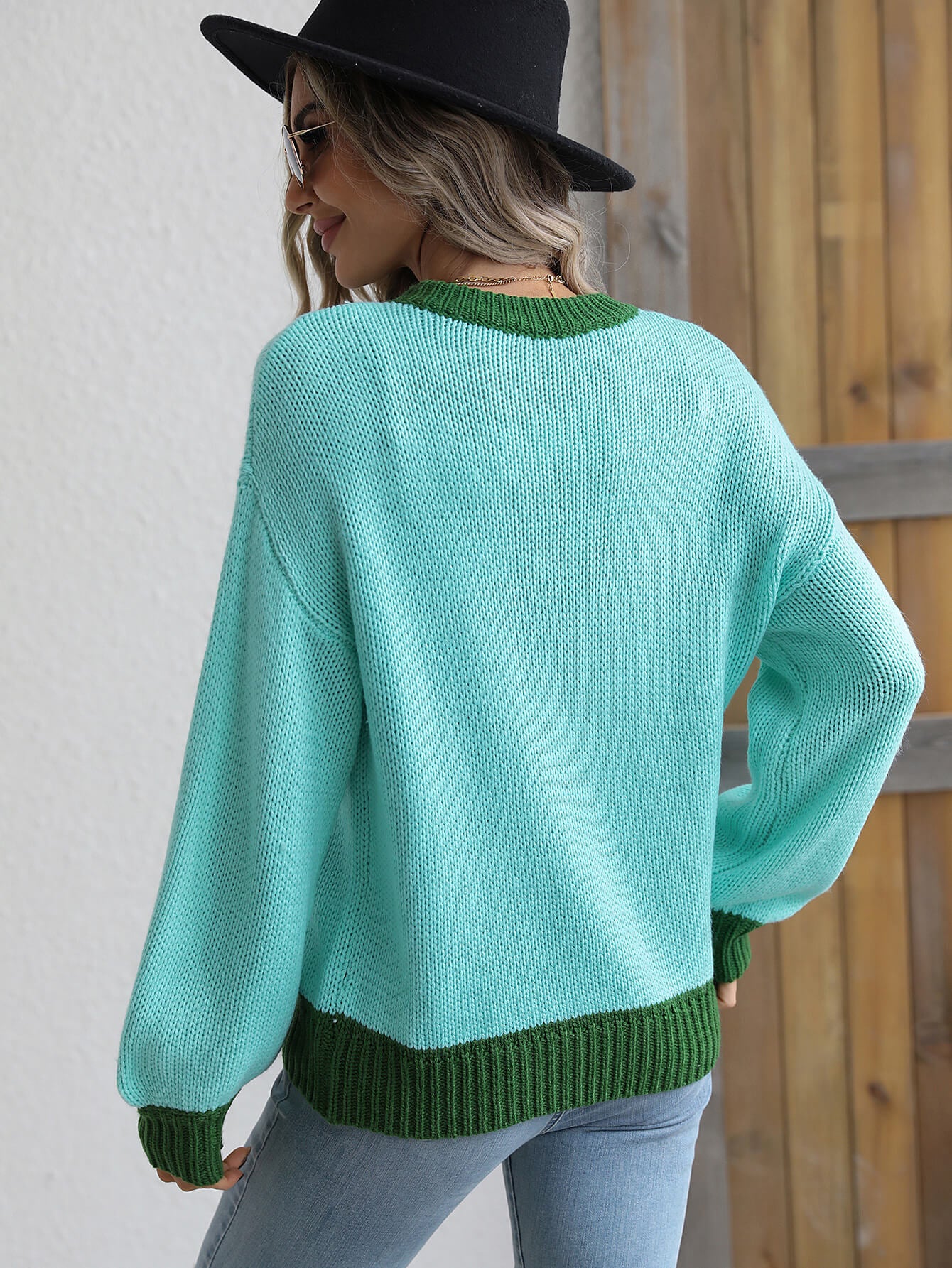 Cute Drop Shoulder Pullover Beach Sweater