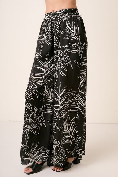 Tropical Print Wide Leg Resort Pants