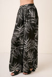 Tropical Print Wide Leg Resort Pants