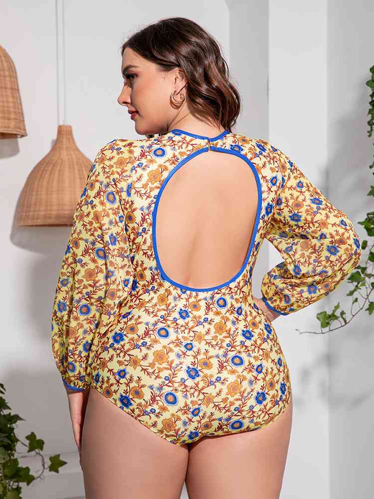 Plus Size Floral Swimsuit