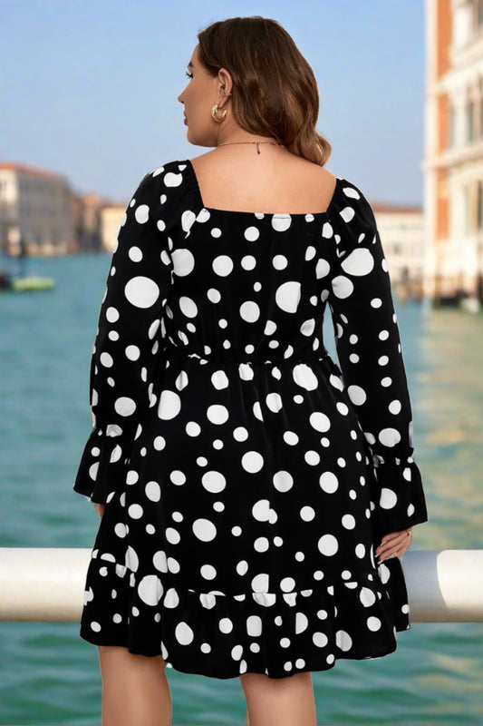 Plus Size Polka Dot Resort Mini Dress
