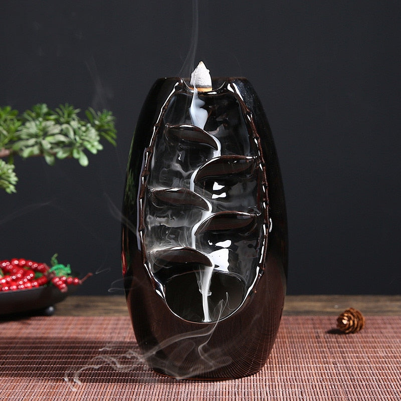 Ceramic Waterfall Incense Burner