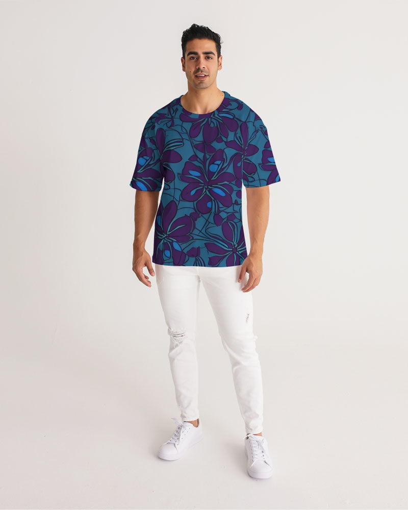 Purple Hawaii Floral Men's Premium Hawaiian T'Shirt