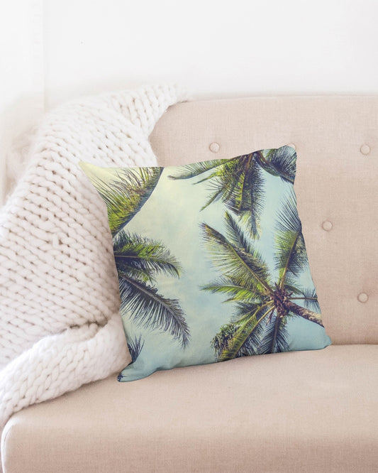coconut-coco palm-tree Throw Pillow Case 18"x18"