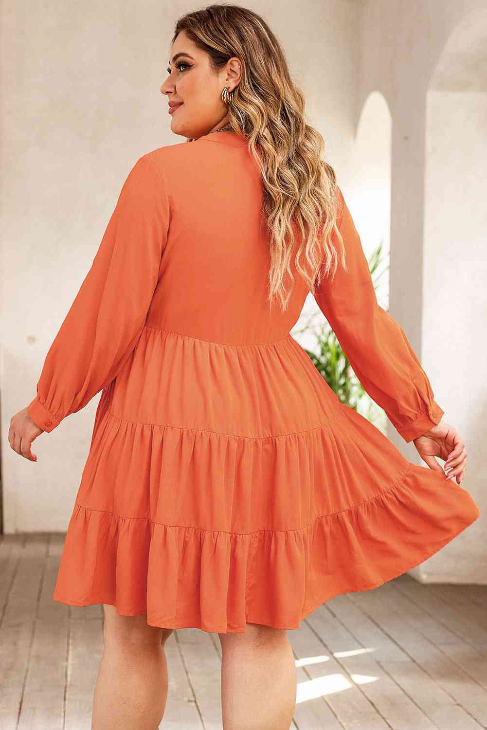 Plus Size Orange Beach Mini Dress