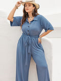 Plus Size Ribbed Summer Jumpsuit