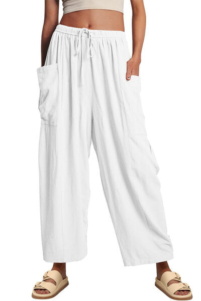 Beachy Pocketed Drawstring Wide Leg Pants