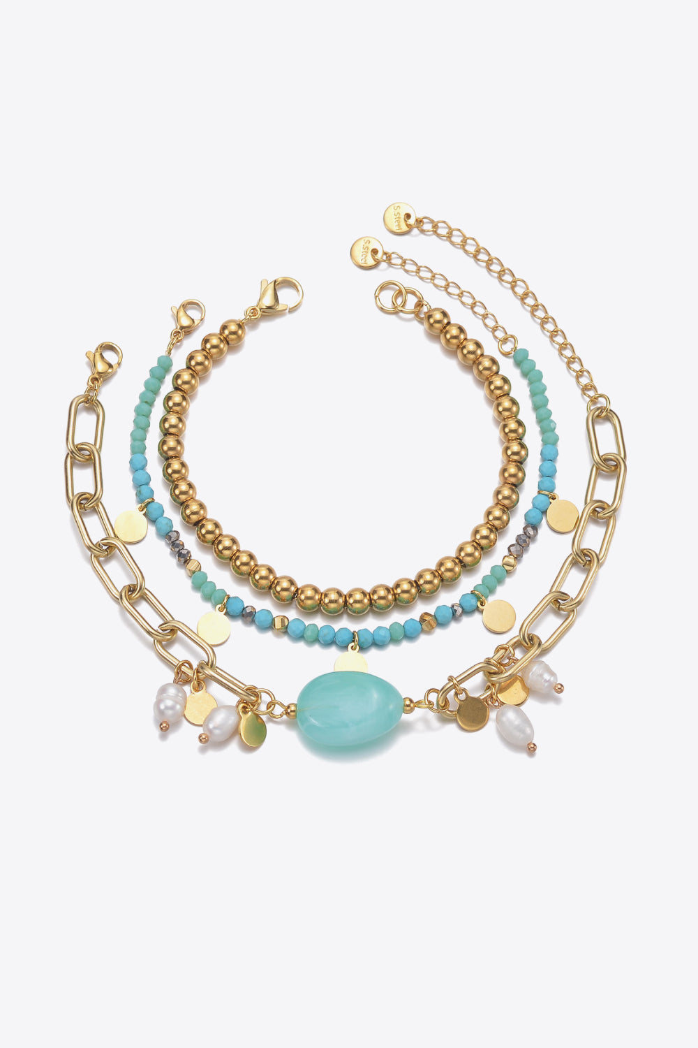 Three-Piece Ocean Blue Inspired Bracelet Set