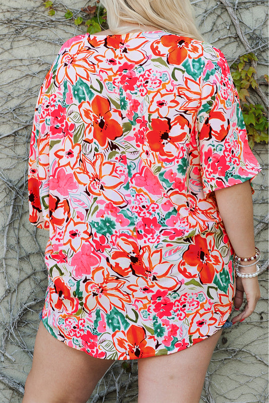 Plus Size Floral Resort Blouse