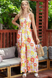 Boho Retro Floral Wide Leg Jumpsuit