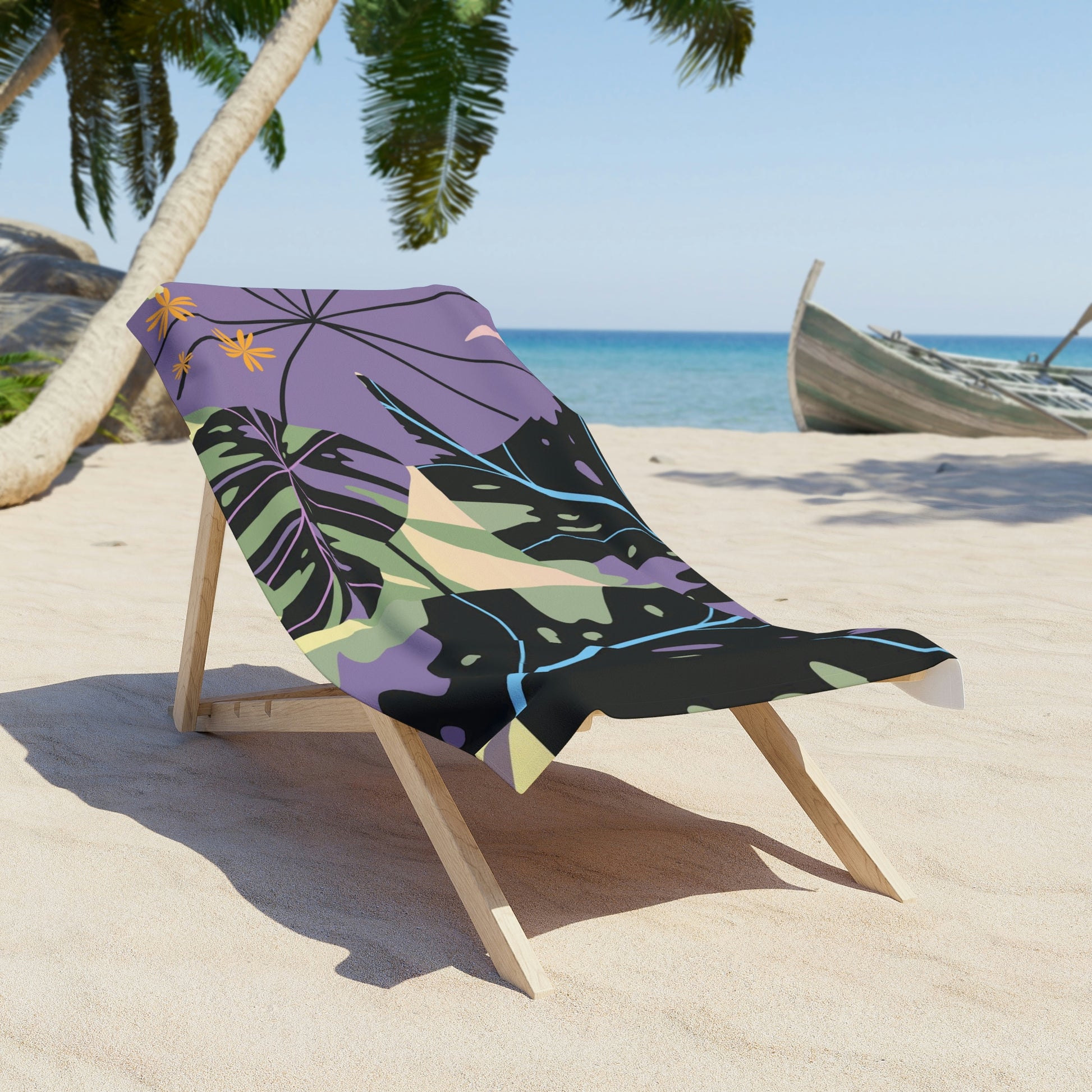 Lavender Jungle, Custom Designed Tropical Beach Towel
