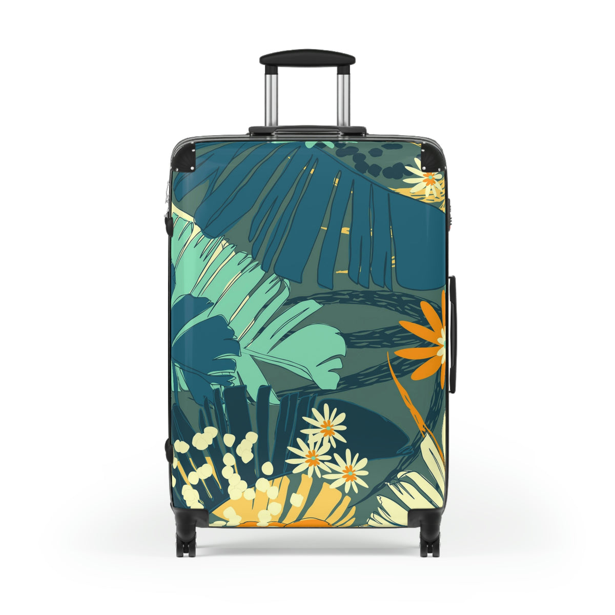 Tropical Print Suitcases, Featuring our Jungle Blues Print