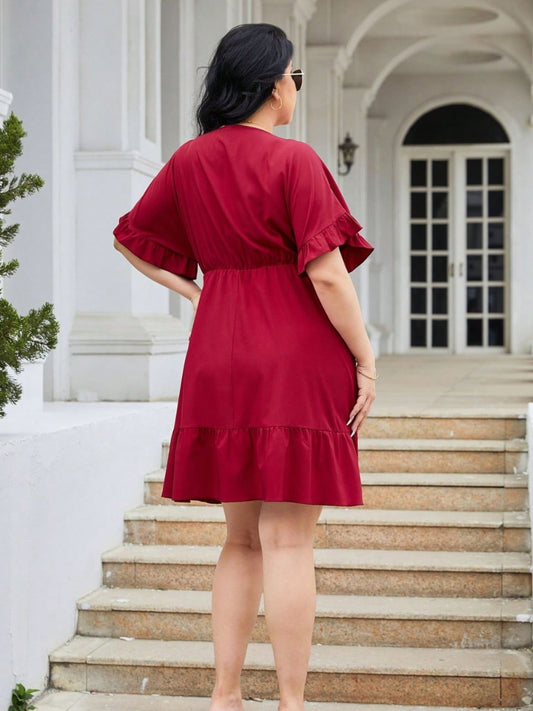 Plus Size Short Red Resort Dress