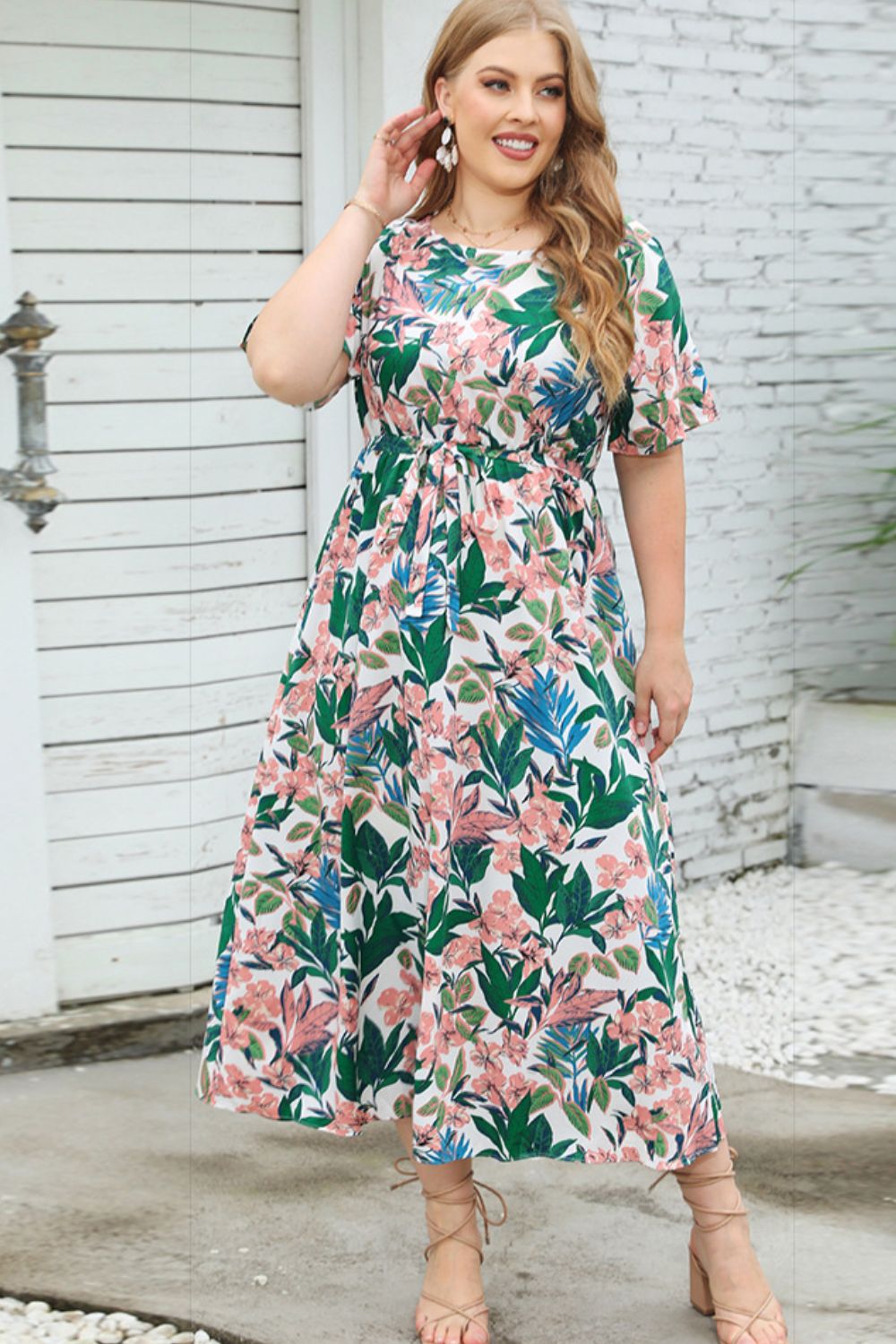 Plus Size Floral Resort & Vacation Dress, Tropical Plus Size Dress