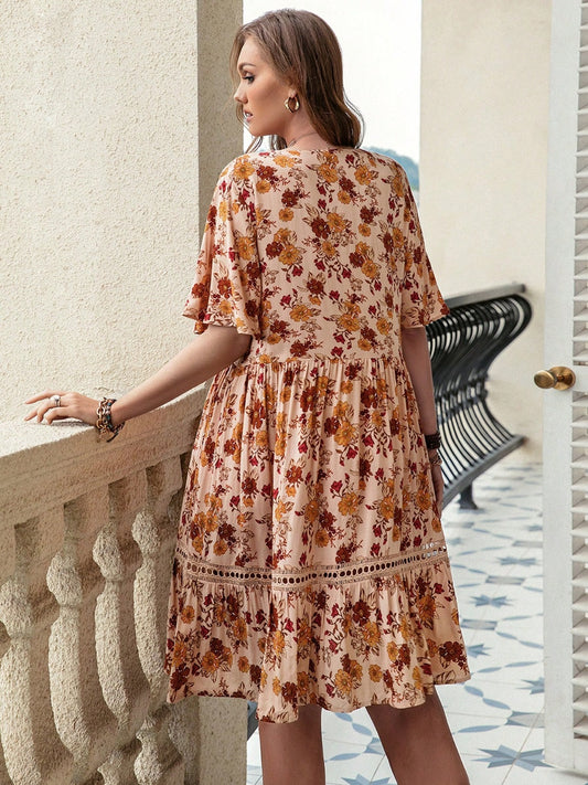 Plus Size Floral Crochet Summer Dress