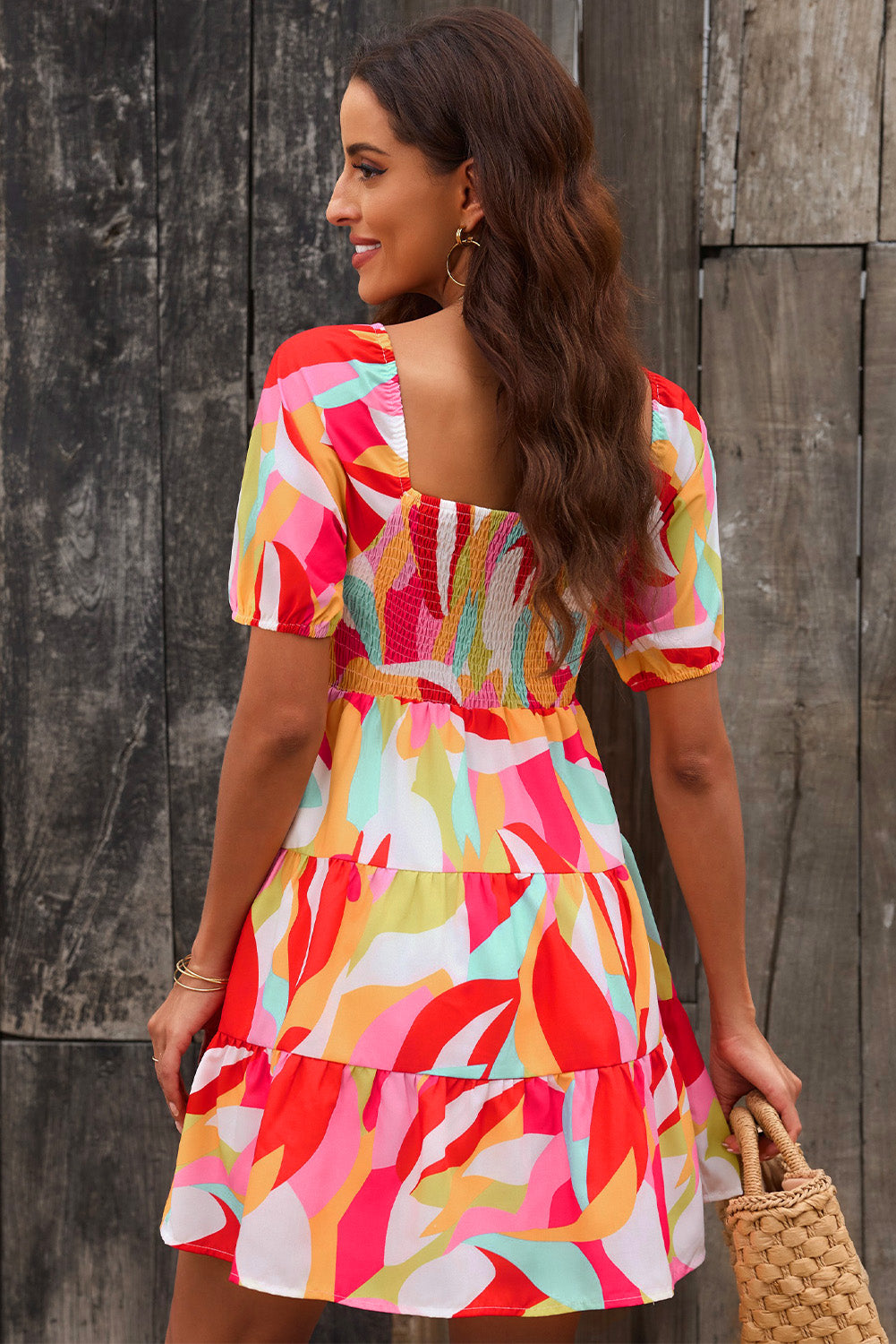 Multicolored Mod Mini Resort Dress