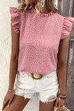 Frill Polka Dot Cap Sleeve Summer Blouse