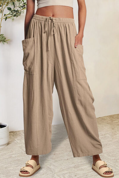 Beachy Pocketed Drawstring Wide Leg Pants