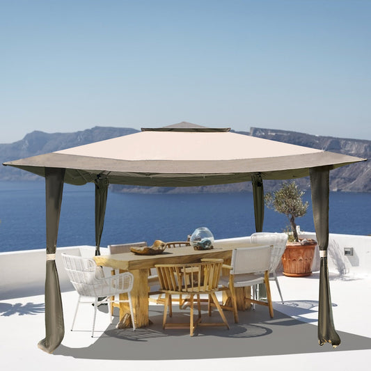 11x11Ft Outdoor Pop Up Gazebo Tent - Luxury Portable Patio & Garden Shade