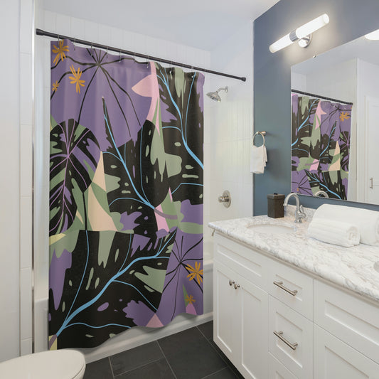 Lavender Jungle Custom Designed Tropical Art Shower Curtains