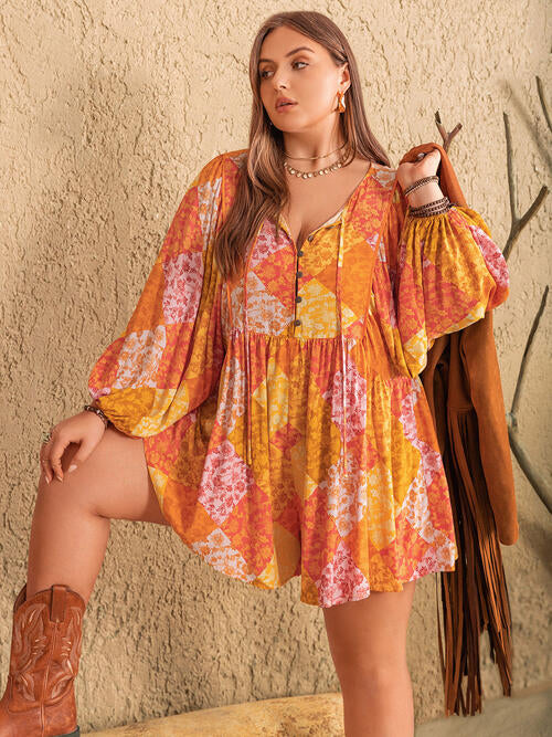 Plus Size Floral Boho Beachy Romper