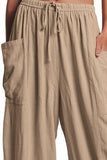 Beachy Pocketed Drawstring Wide Leg Pants