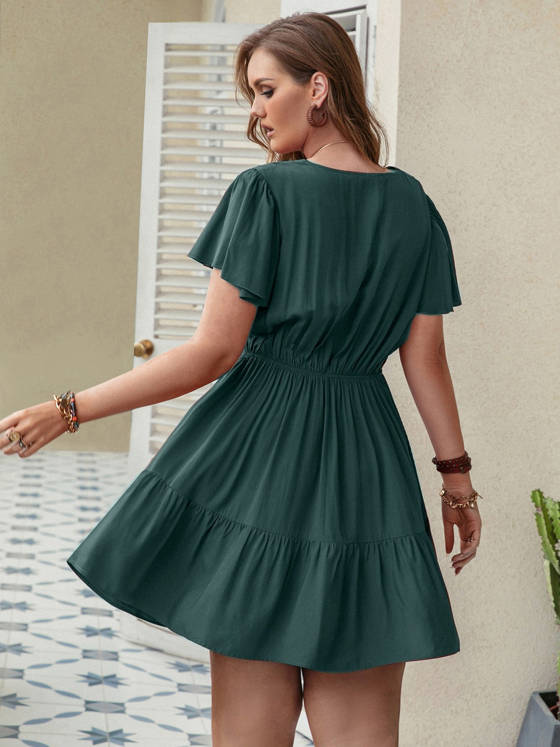 Plus Size Summer V Neck Dress