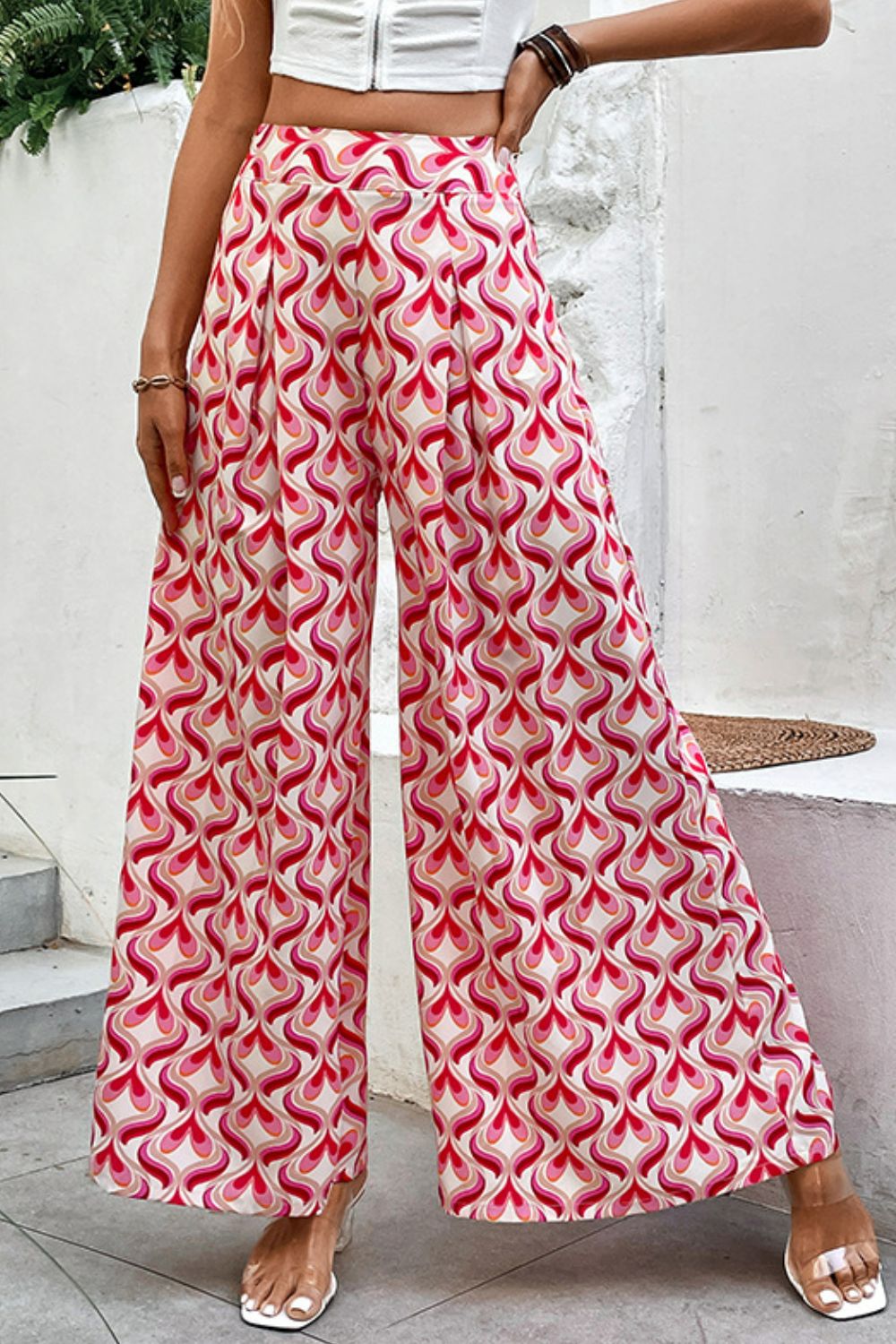 Printed High-Waist Modern Resort Culottes