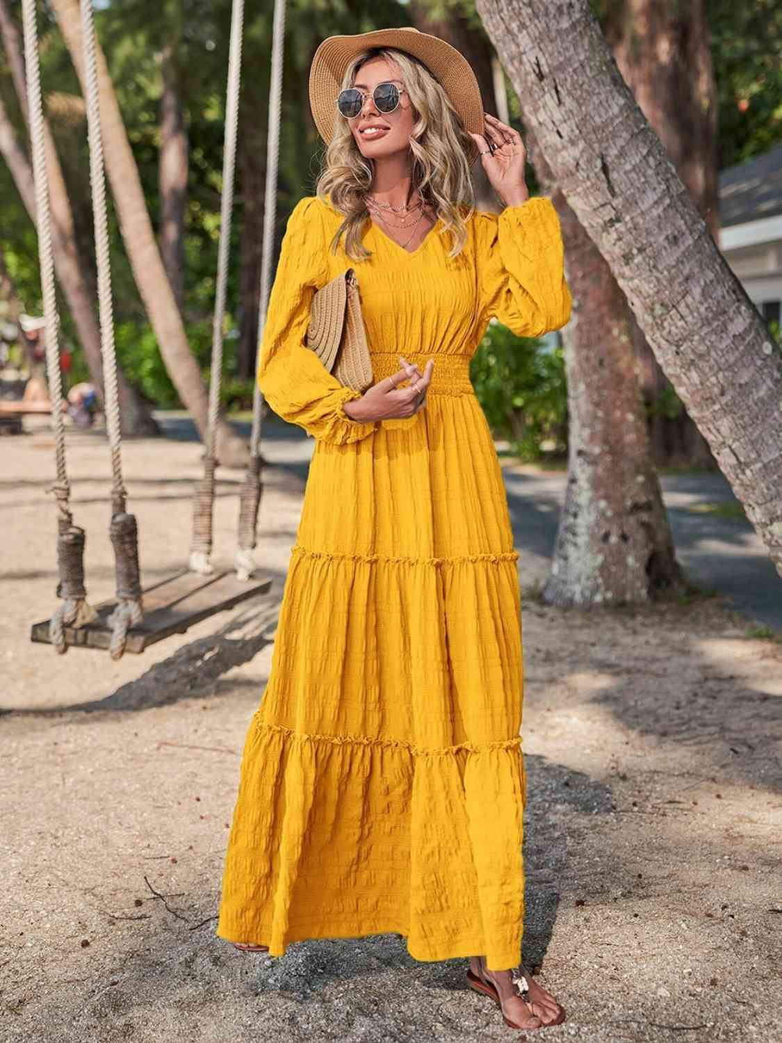 Mustard boho deals maxi dress