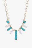 Turquoise Alloy Resort Style Necklace